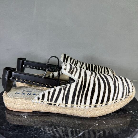 Manebi Zebra Print Calf Hair/Leather Mules Flats Women's Size 37 / 6 US - Picture 3 of 6